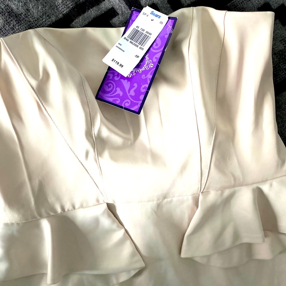 Satin cocktail dress, cream